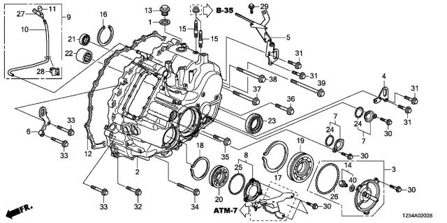 Сальник півосі переднього моста, лівої 91205RT4003 HONDA