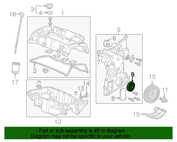 Сальник распредвала двигуна, передній 912125A2A01 HONDA