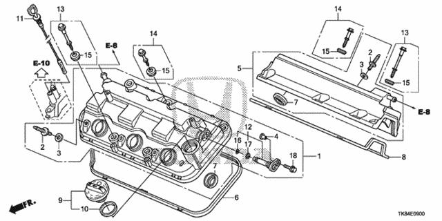 Прокладка клапанної кришки двигуна, кільце 91307RCAA01 HONDA