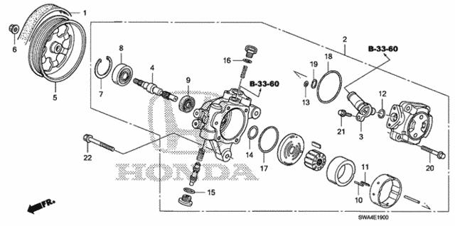 Сальник насоса ГПК керма 91344PNC003 HONDA