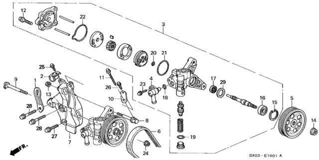 Сальник насоса ГПК керма 91349P2A003 HONDA