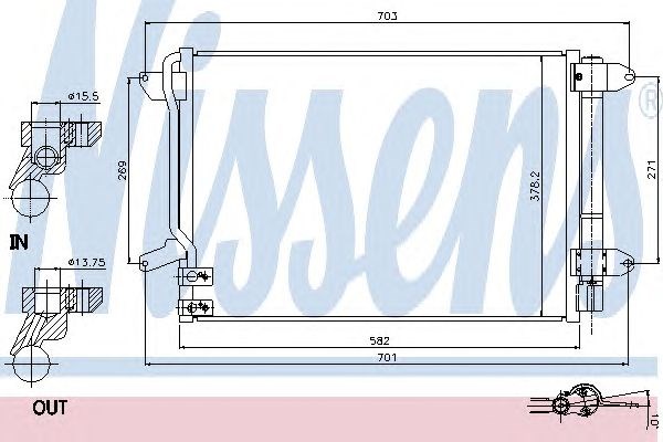 Трубопроводи і радіатор кондиціонера 940238 NISSENS