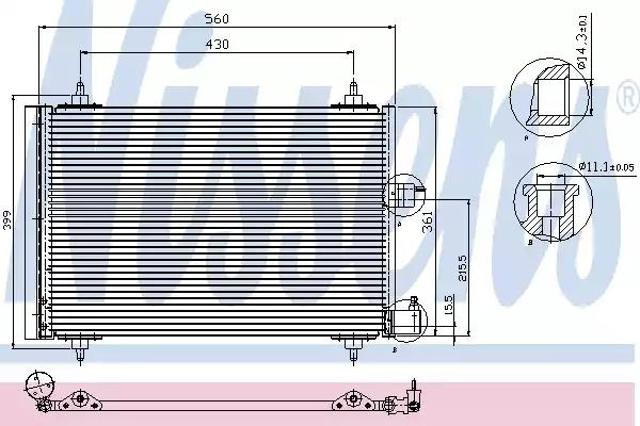 Конденсатор кондиціонера 94542 NISSENS