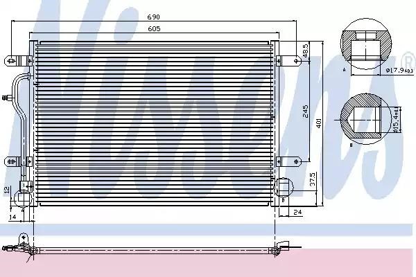 Autooil nissens vw радіатор кондиціонера конденсатор без осушувача audi a4/6 1.6/3.0 00- 94665
