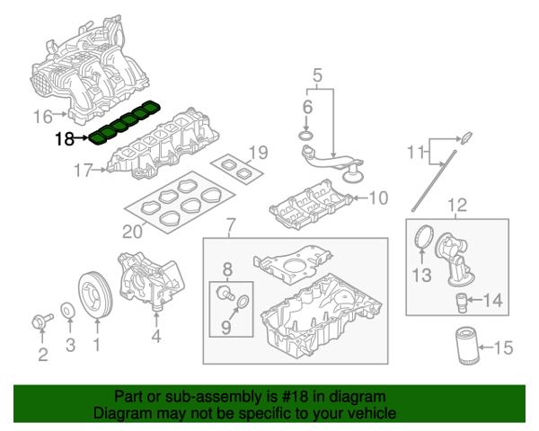 Прокладка впускного колектора, верхня AT4Z9H486A FORD