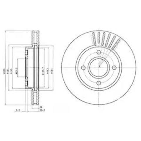 Гальмо дискове переднє BG2699 DELPHI