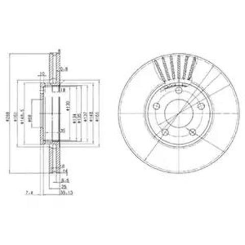 Гальмо дискове переднє BG2745 DELPHI