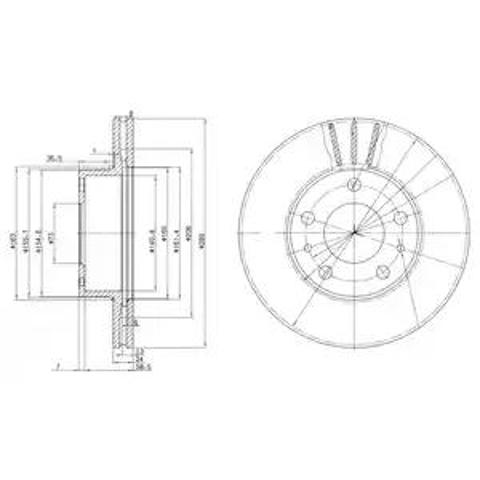 Гальмо дискове переднє BG2846 DELPHI