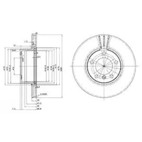 Диск переднього гальма BG3043 DELPHI