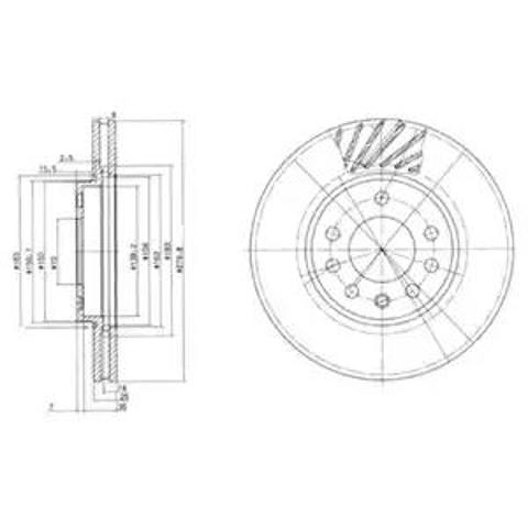 Диск гальмівний передній BG3405 DELPHI