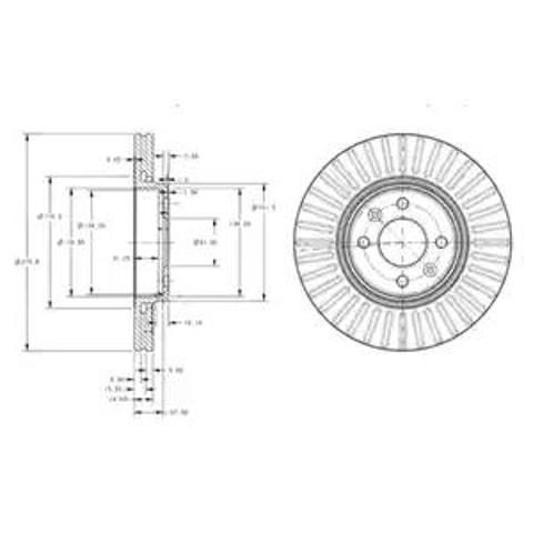 Гальмо дискове переднє BG3430 DELPHI