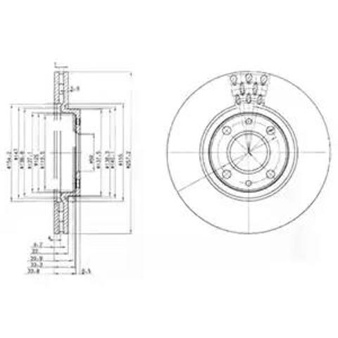 Гальмо дискове переднє BG3574 DELPHI