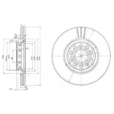 Гальмо дискове переднє BG3657 DELPHI
