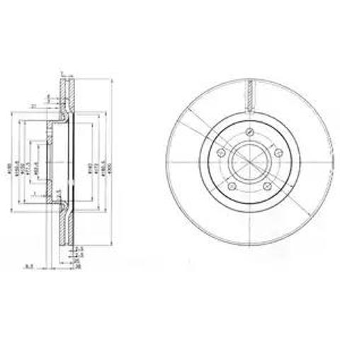 Диск переднього гальма BG3895C DELPHI