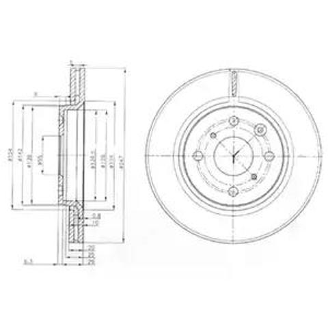 Диск переднього гальма BG3976 DELPHI