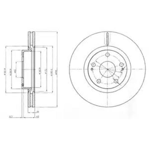 Гальмо дискове переднє BG4113 DELPHI