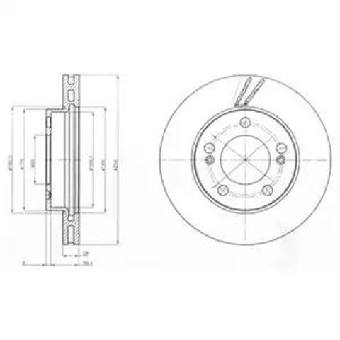 Гальмо дискове переднє BG4206 DELPHI
