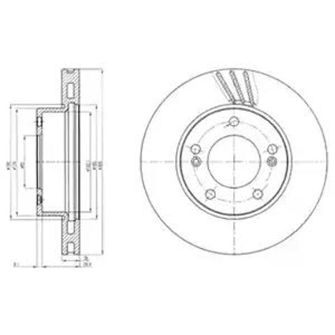 Гальмо дискове переднє BG4207 DELPHI