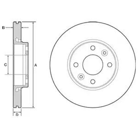 Диск переднього гальма BG4459C DELPHI