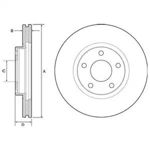 Диск переднього гальма BG4562C DELPHI