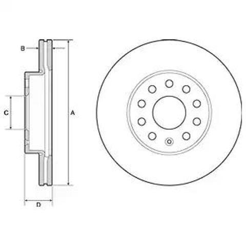 Диск переднього гальма BG4701C DELPHI