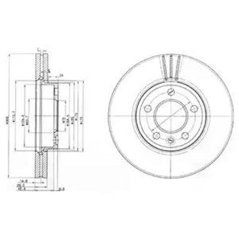 Гальмо дискове переднє BG9891 DELPHI