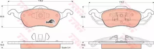 Гальмівні колодки GDB1358 TRW
