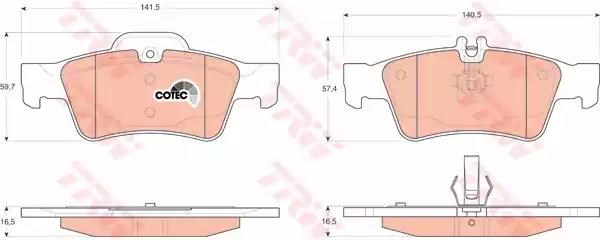 Задні дискові колодки GDB1546 TRW