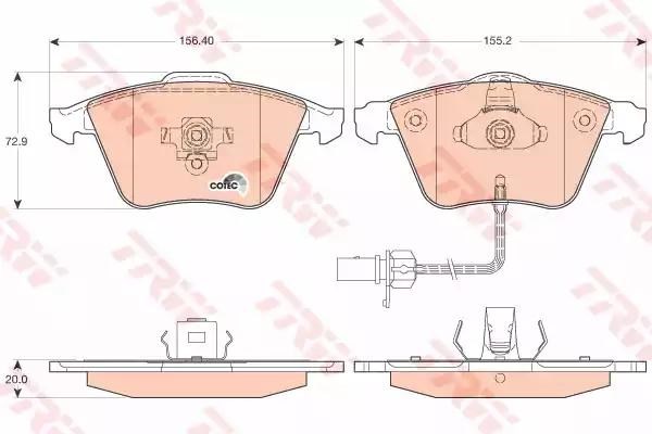 Колодки гальмівні передні, дискові GDB1617 TRW
