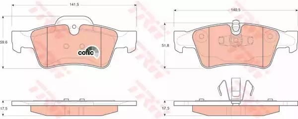 Задні дискові колодки GDB1643 TRW