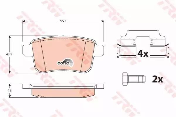 Задні колодки GDB1786 TRW