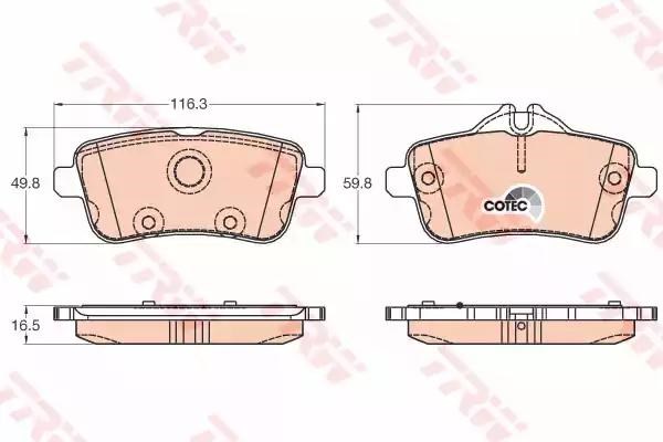 Колодки гальмові задні, дискові GDB1947 TRW