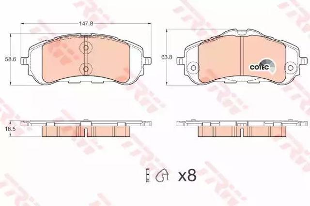 Тормозні колодки GDB2044 TRW