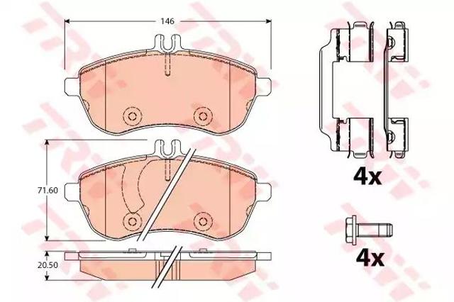 Передні гальмівні колодки GDB2056 TRW
