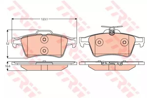 Колодки гальмові задні, дискові GDB2086 TRW