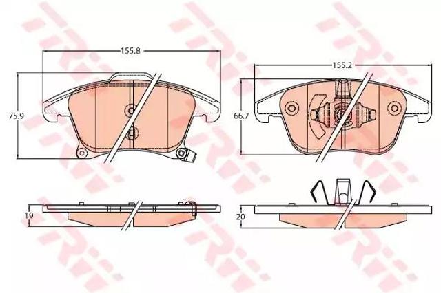 Тормозні колодки GDB2092 TRW