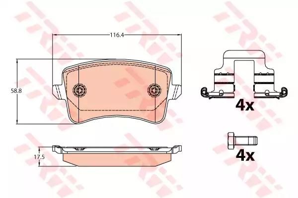 Задні колодки GDB2107 TRW