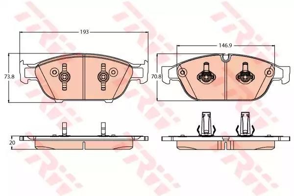 Передні гальмівні колодки GDB2113 TRW