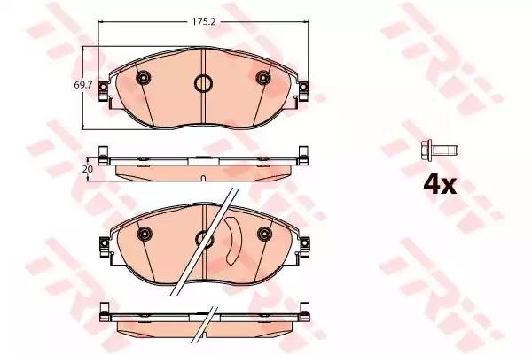 Гальмівні колодки GDB2114 TRW
