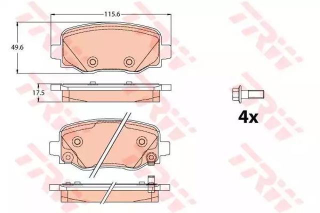 Задні дискові колодки GDB2116 TRW