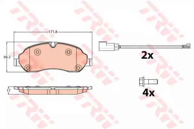 Тормозні колодки GDB2117 TRW