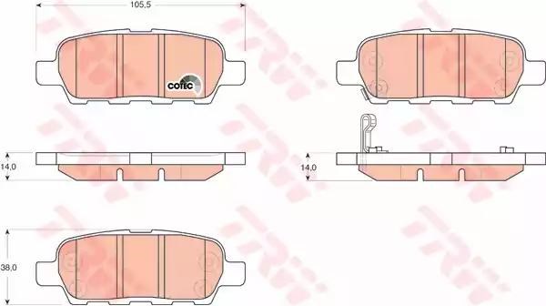Комплект задніх колодок GDB3294 TRW
