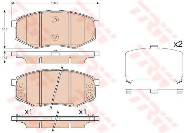 Колодки гальмівні дискові комплект GDB3553 TRW