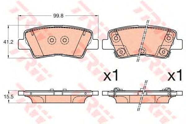 Задні колодки GDB3594 TRW