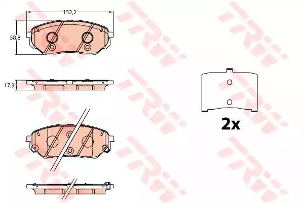 Колодки гальмівні дискові комплект GDB3638 TRW