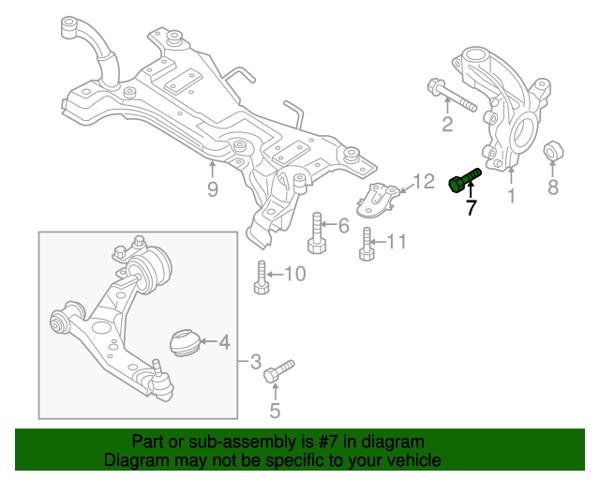 Болт кріплення передньої кульової опори до цапфи GJ2134098B MAZDA