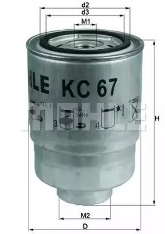 Фільтр паливний KC67 MAHLE