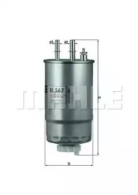 Фільтр палива KL567 MAHLE