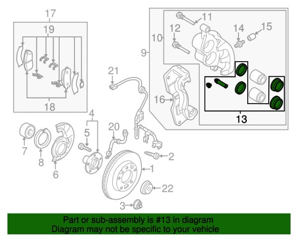 Ремкомплект супорту гальмівного переднього L2Y63326Z MAZDA