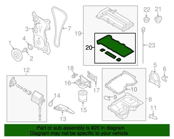 Прокладка клапанної кришки двигуна, комплект L50110230 MAZDA